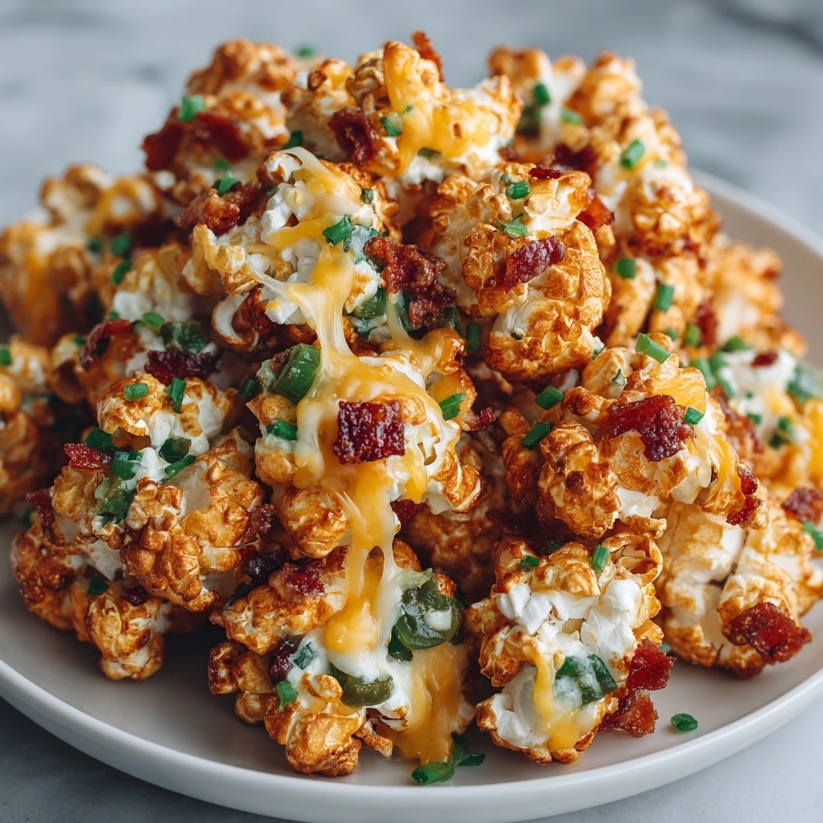 Golden Grilled Jalapeño Cheddar Popcorn Bites, smoky and cheesy, ready to serve.