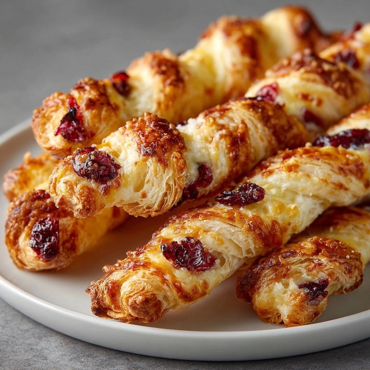 Easy baked Cranberry Brie Puff Pastry Twists - perfect appetizer or sweet treat!
