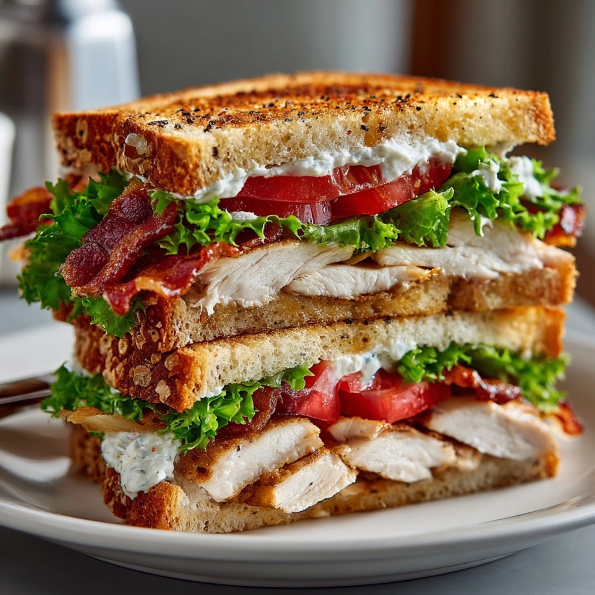Homemade Club Sandwich recipe, a delightful bite of textures, and refreshing crunchy vegetables.