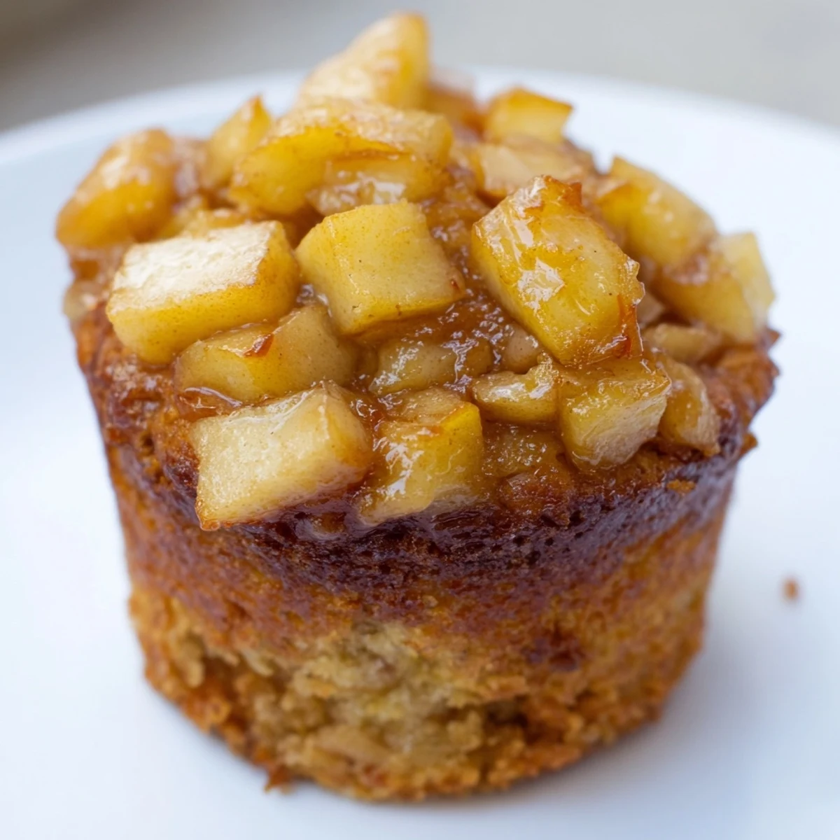 Indulge in tender Caramel Apple Upside Down Muffins, bursting with spiced apple flavor.