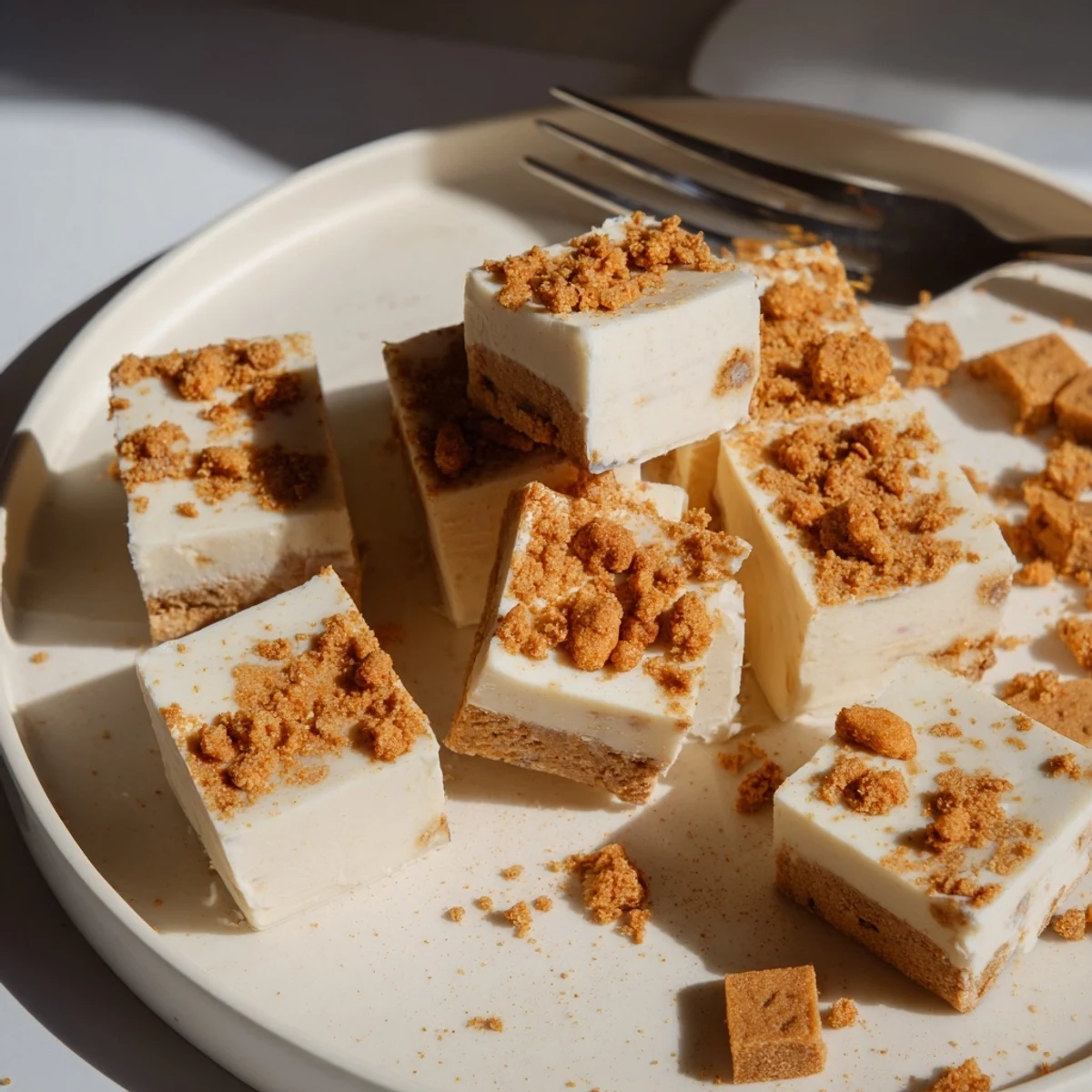 Decadent Ginger Snap Cookie Chaos Fudge topped with crunchy cookie crumbs and creamy chocolate.  