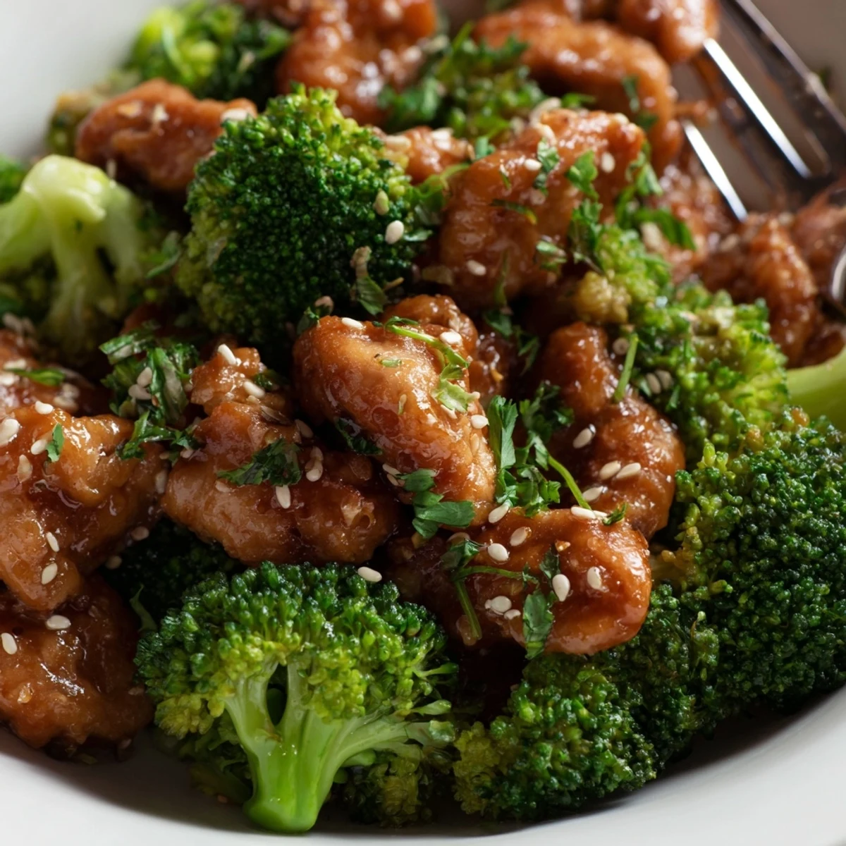 Sizzling Garlic Butter Chicken & Broccoli, a quick healthy meal for busy weeknights.  