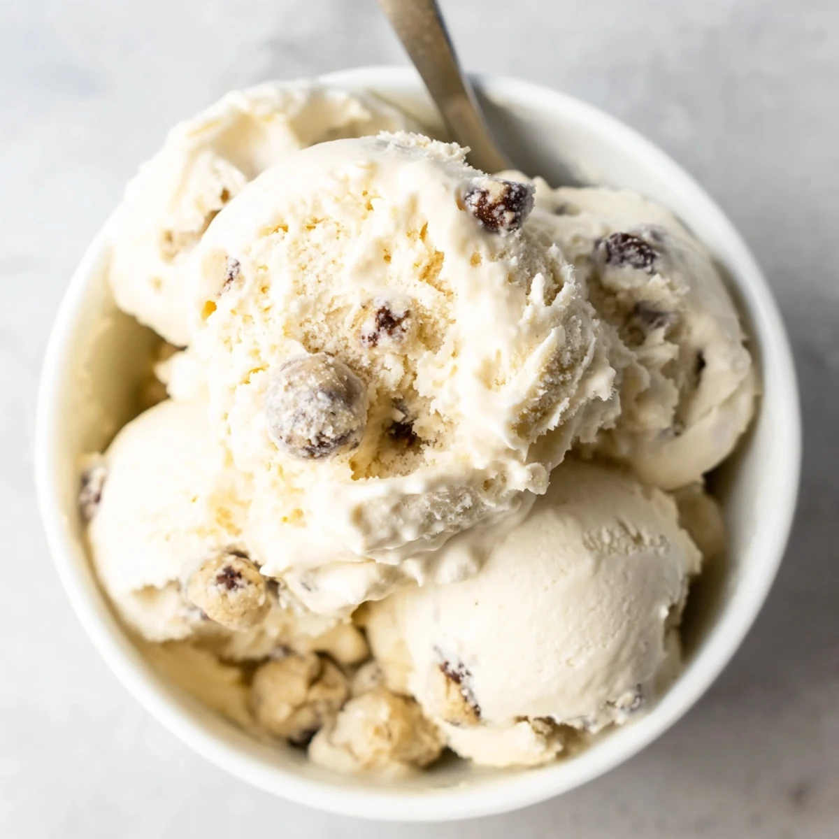 Deliciously rich Cottage Cheese Ice Cream, studded with edible cookie dough bites.  