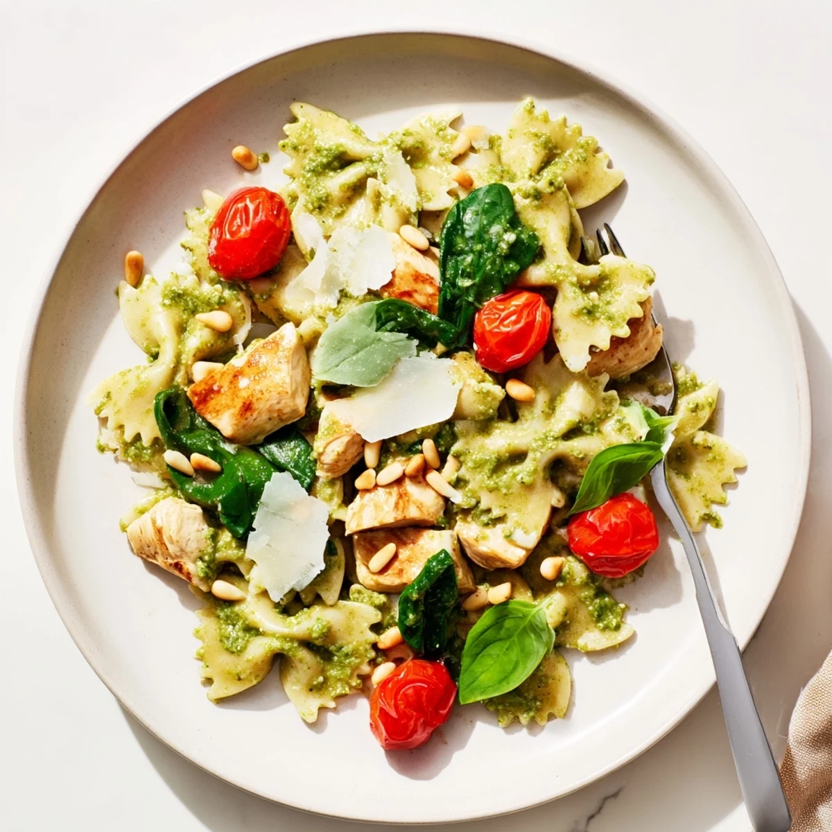 Pesto Chicken Bowtie Pasta #107