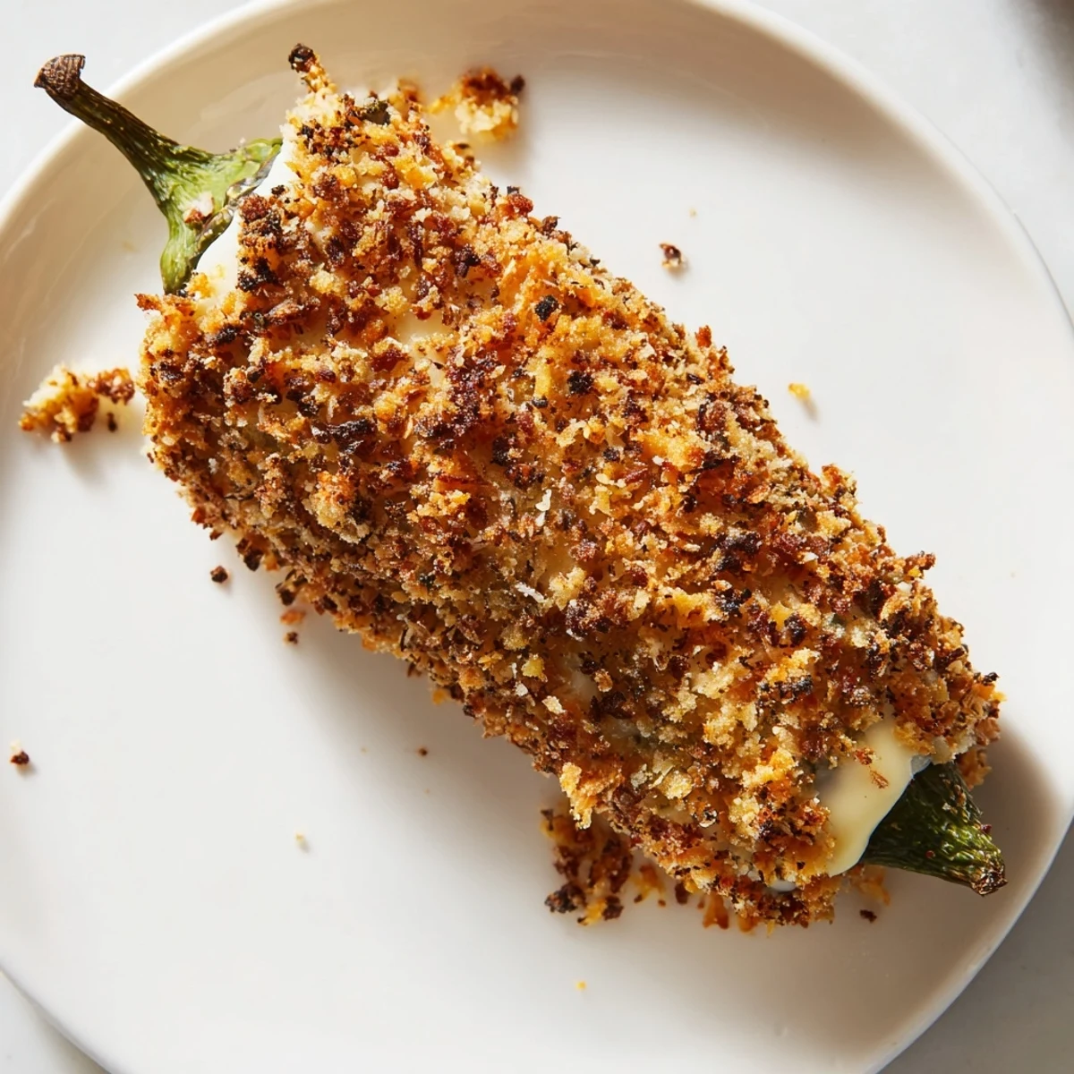 Golden-brown Crispy Cheese-Wrapped Pickle Ornaments, served with a creamy dipping sauce.