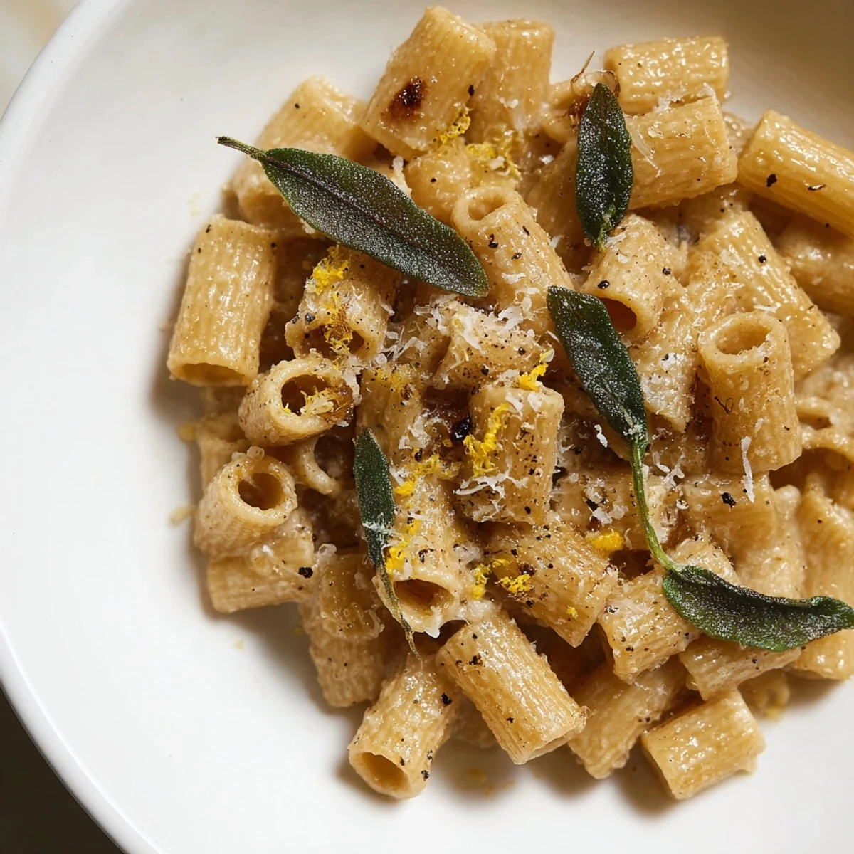 Golden brown butter coats ditalini pasta with crispy sage in this comforting Italian dish.