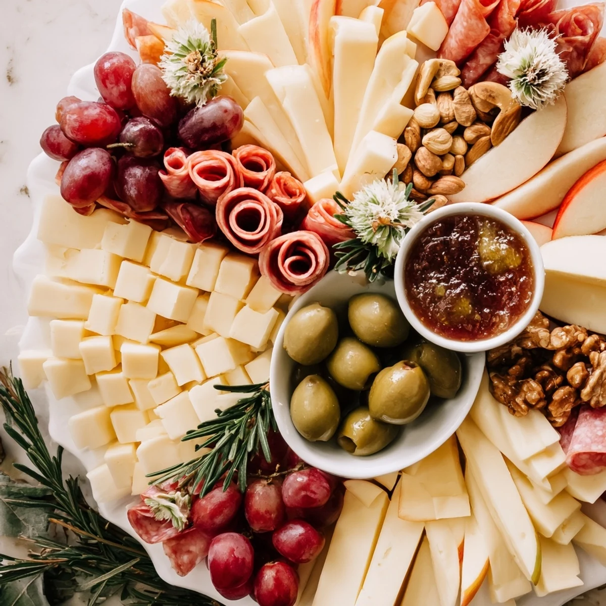 This Star-Shaped Appetizer Board offers a tempting array of cheeses, nuts, and charcuterie for everyone.