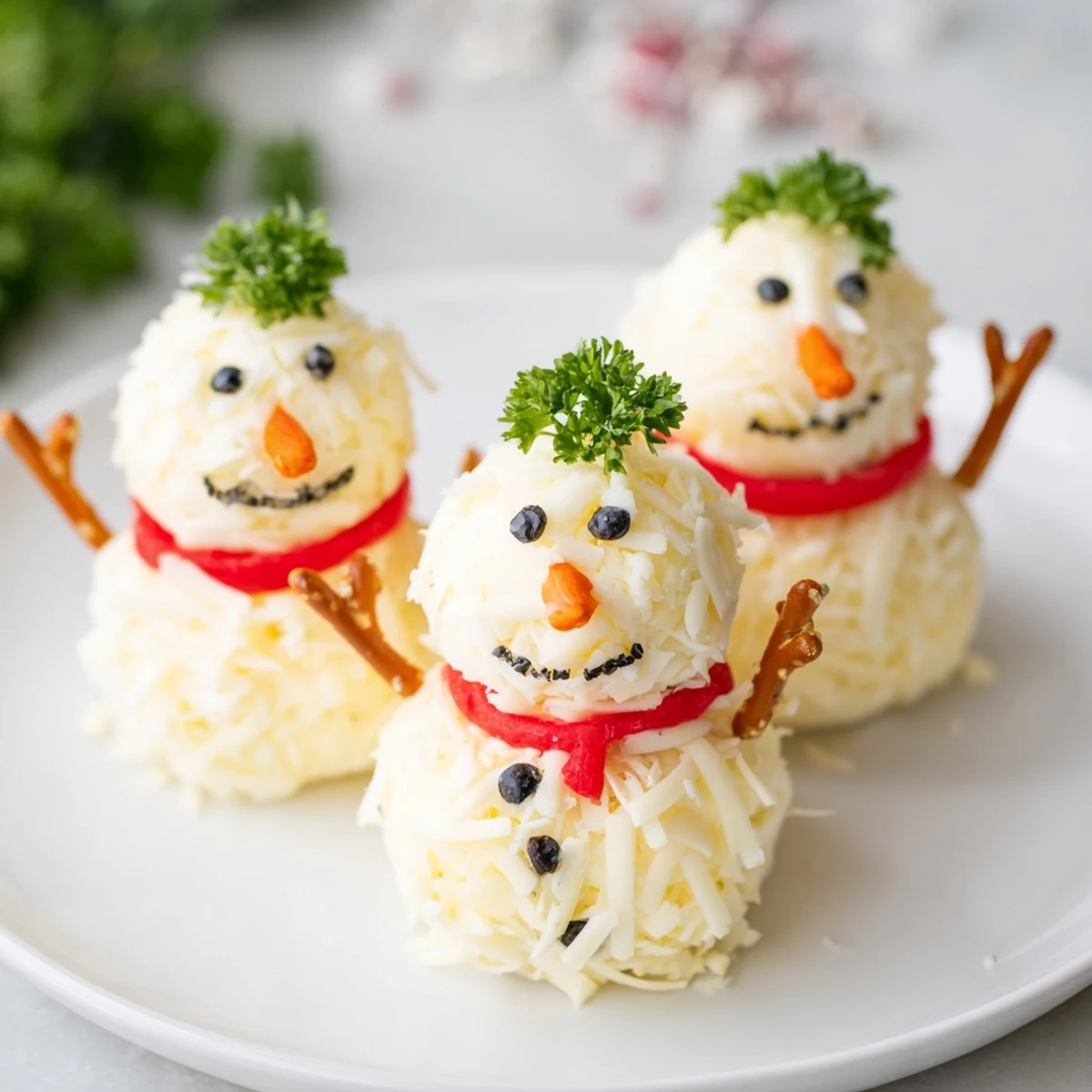 Snowman Cheese Ball Trio