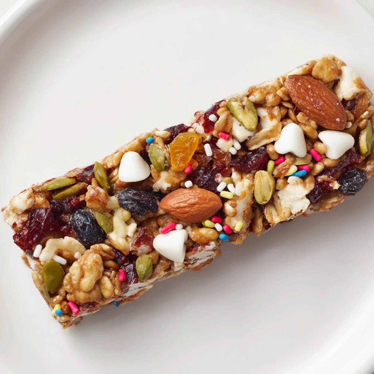 Glistening Winter Wonderland Trail Mix Bar, perfectly cut and chilled, is ready for a taste of the holidays.