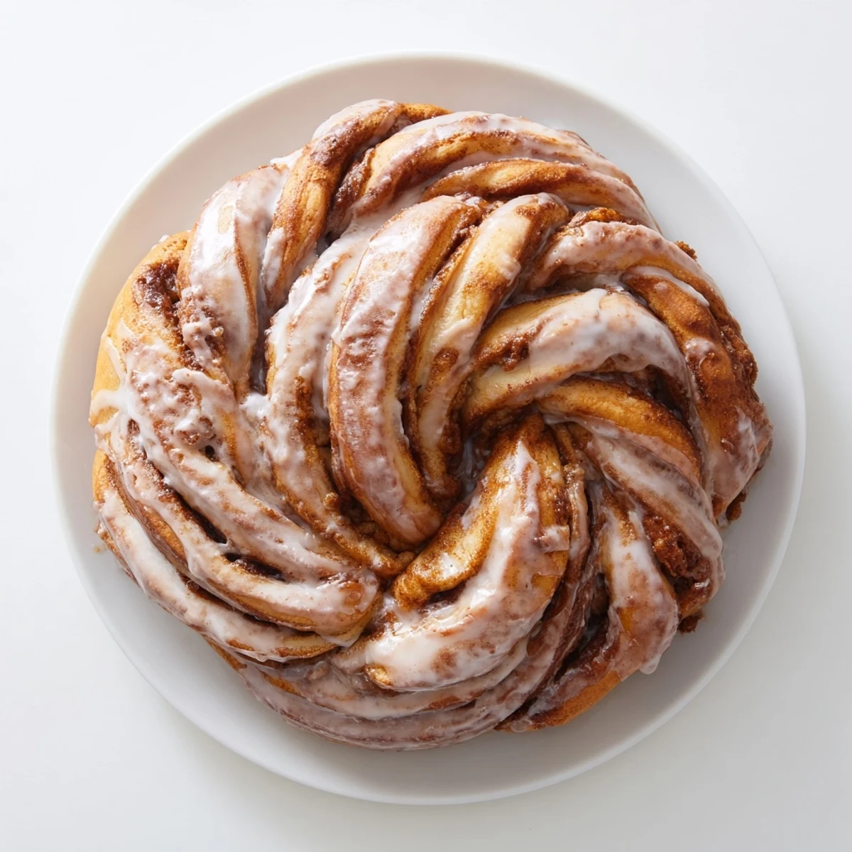 Delicious, homemade Giant Snowflake Sweet Rolls show off their intricate snowflake design for a holiday treat.