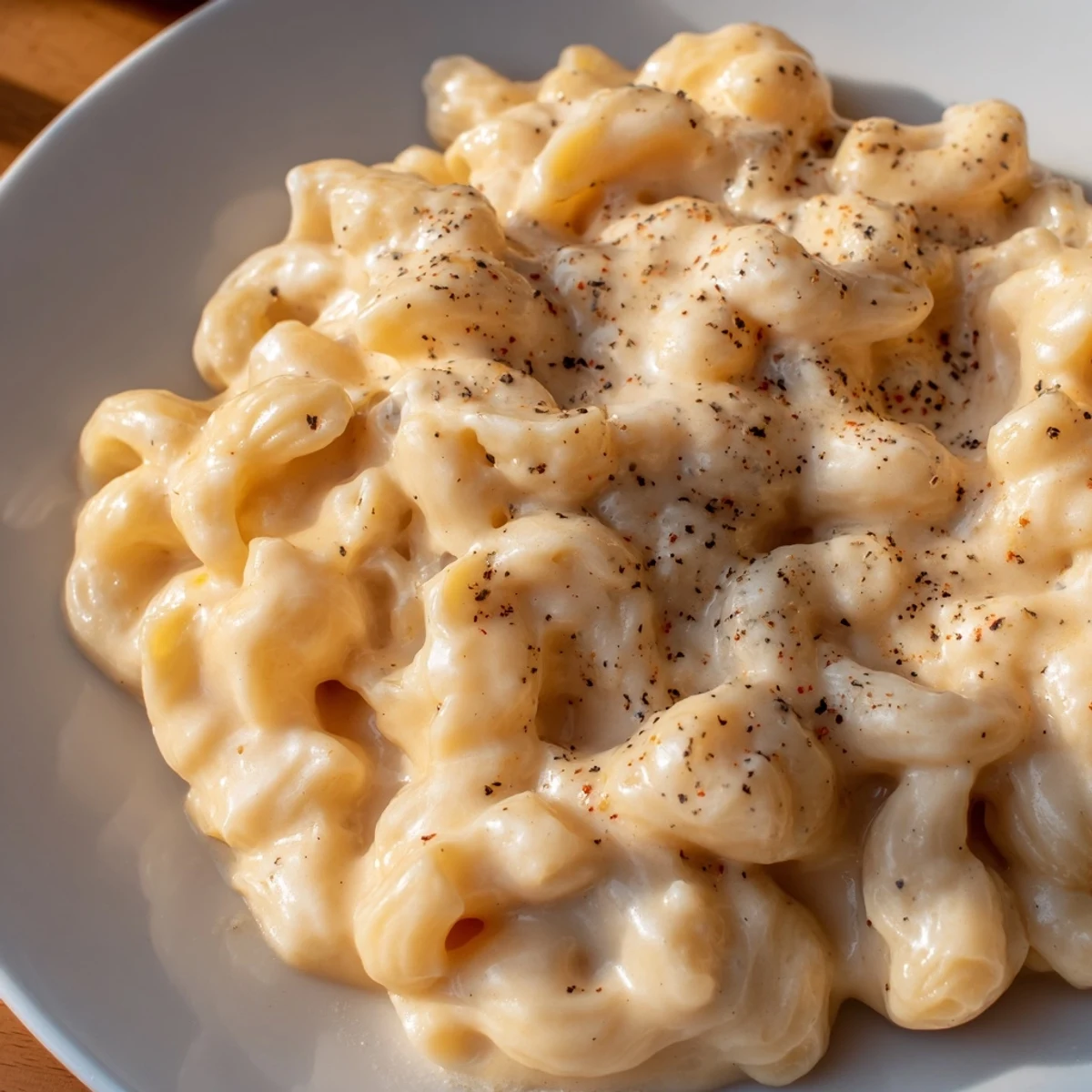 Steaming bowl of Tinis Recession Mac, a budget-friendly and cheesy comfort food meal ready to eat.