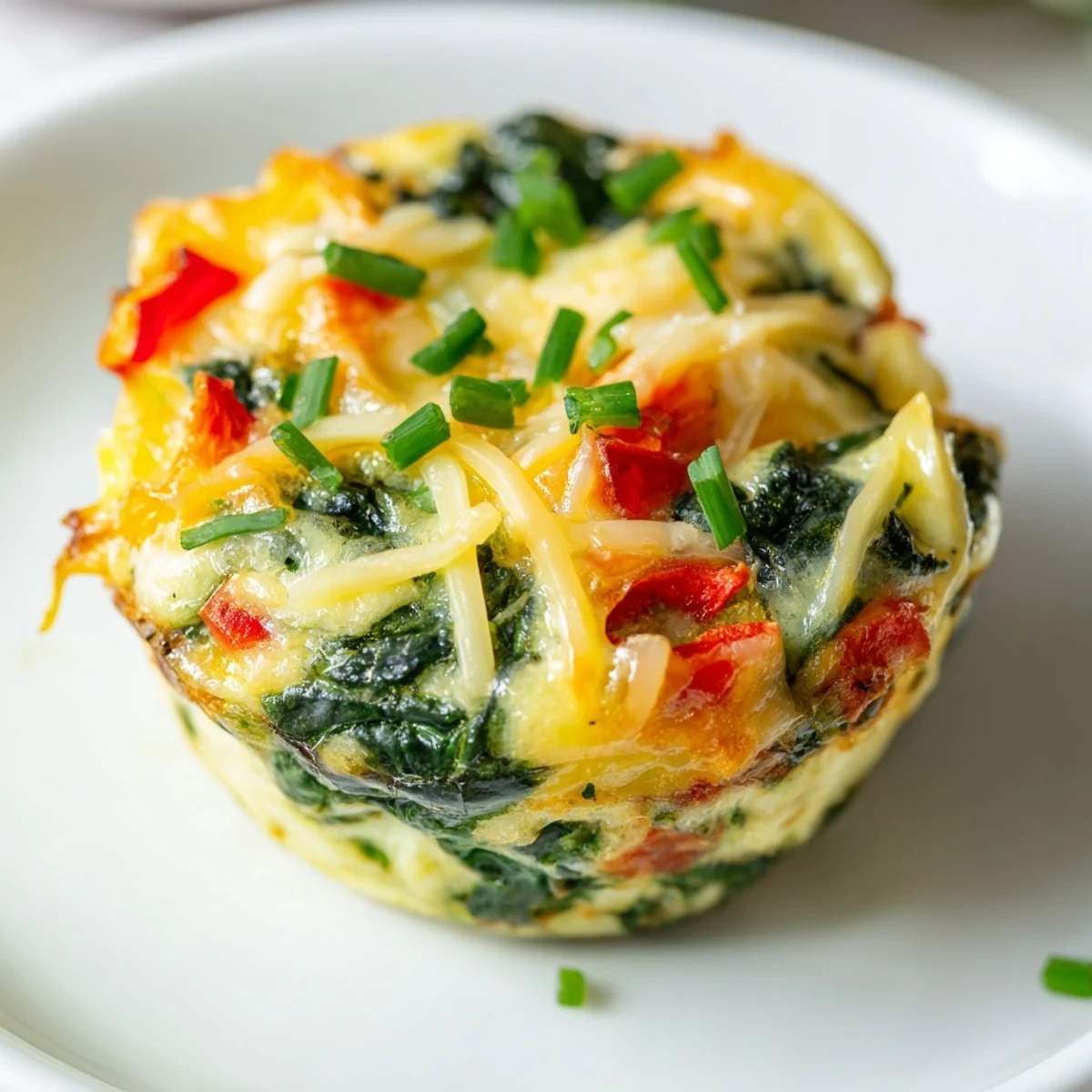 Overhead shot of perfectly cooked mini crustless quiches, showcasing a delicious vegetarian meal option.