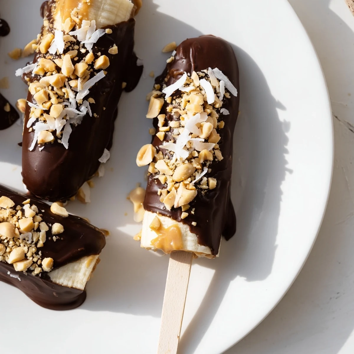Frozen Banana Chocolate Pops