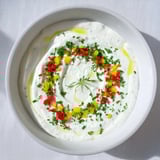 Fresh bell pepper strips with herbed Greek yogurt dip: a colorful, healthy snack for any gathering.