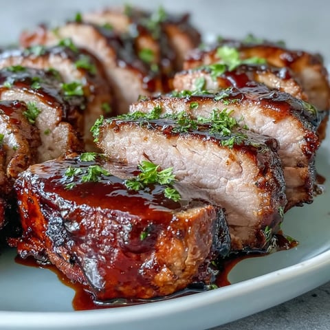 One-pan honey balsamic pork tenderloin with rainbow carrots, showcasing tender meat glazed in sweet honey and tangy balsamic, surrounded by colorful roasted carrots.