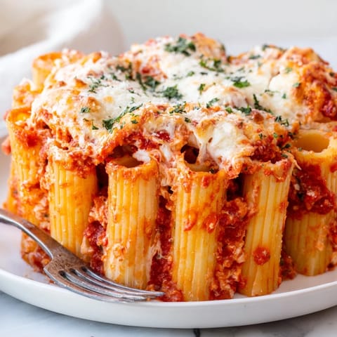 Deliciously filled Honeycomb Pasta Cake featuring creamy ricotta and rich tomato sauce.  