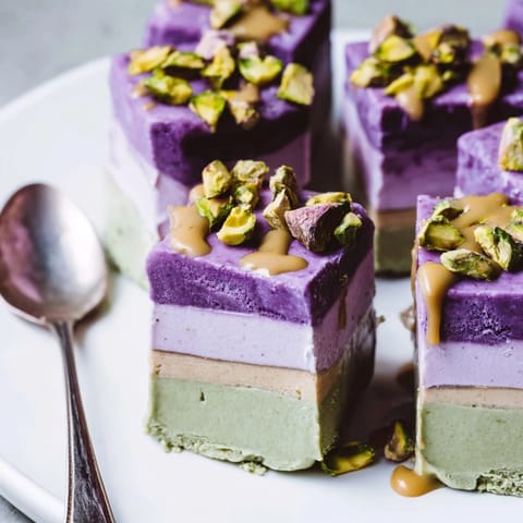 Ube Pistachio Ice Cream Bars