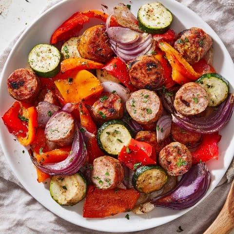 Sheet Pan Roasted Veggies Sausage