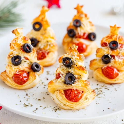 Puff Pastry Christmas Tree Bites