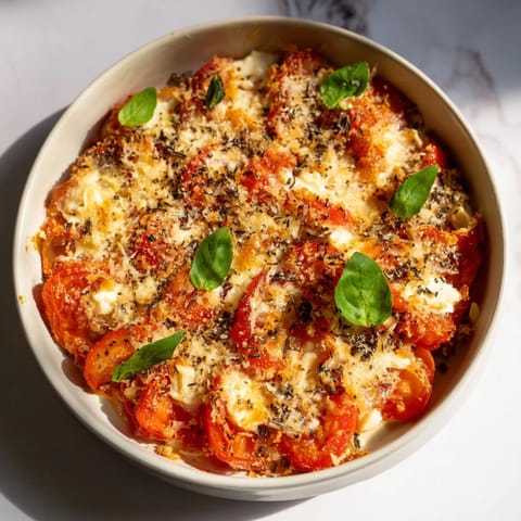 Speedy feta-free tomato bake