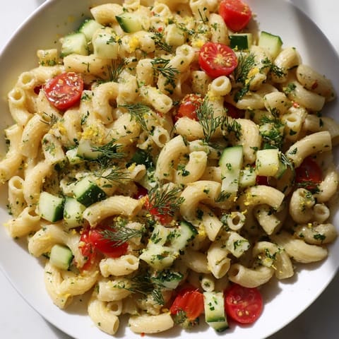 Lemon Herb Chickpea Pasta Salad