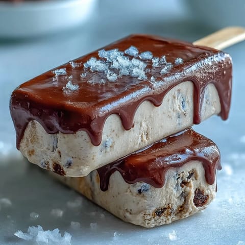 Creamy vanilla bean frappuccino fudge pops with a rich coffee flavor and smooth chocolate fudge topping.  