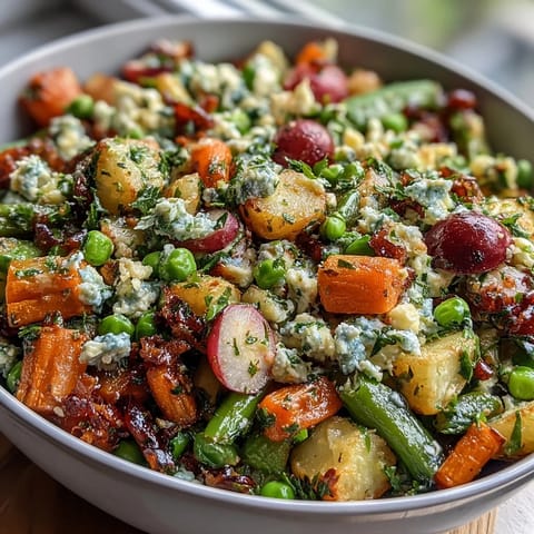 Fresh spring vegetable platter with radishes, peas, and creamy herb dip, ideal for healthy snacking or party appetizers.