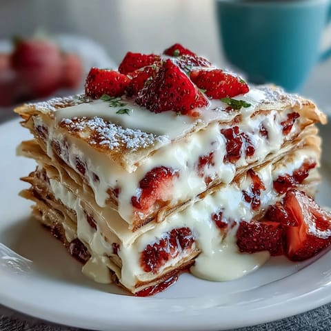 Strawberry Crepe Cake Layers