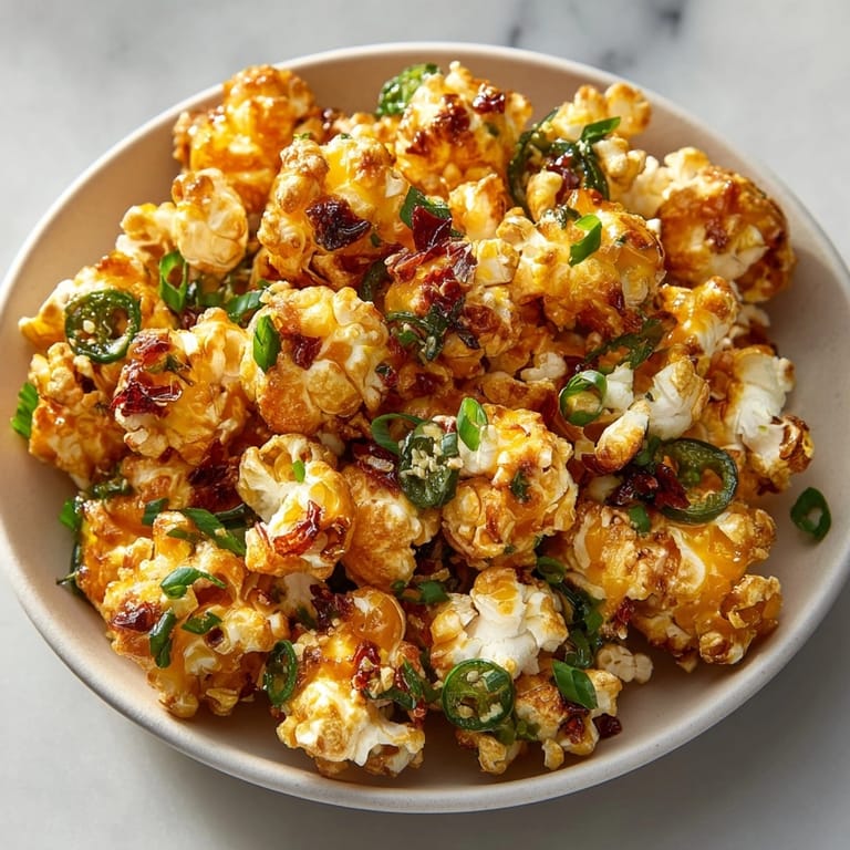 Close-up of Grilled Jalapeño Cheddar Popcorn Bites: charred kernels, oozing cheese, tempting appetizer.
