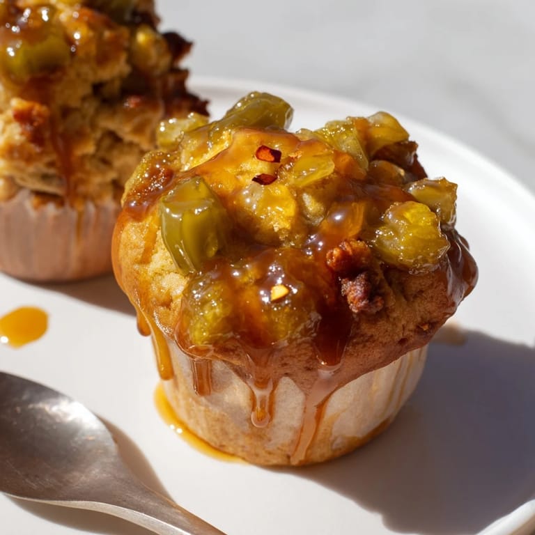 Unique Maple Glazed Chili Pickle Muffins, perfect for adventurous brunch or snack lovers.