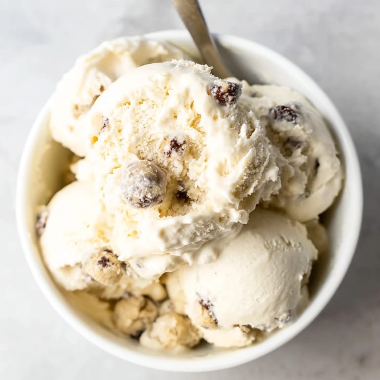 Deliciously rich Cottage Cheese Ice Cream, studded with edible cookie dough bites.  