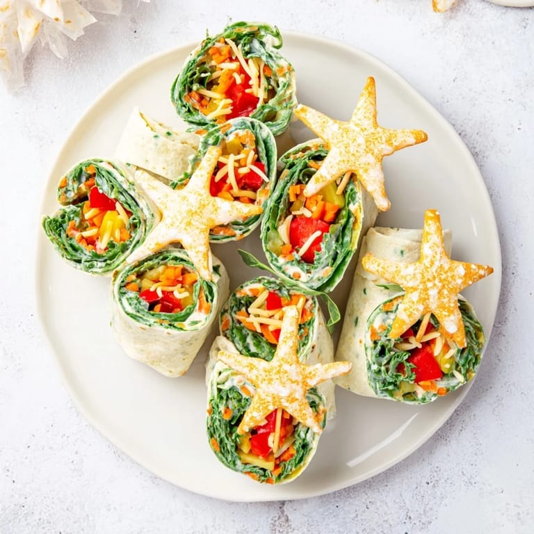 Golden brown Air Fryer Christmas Tree Veggie Tortilla Wraps, showcasing a vibrant holiday appetizer with cheesy goodness.