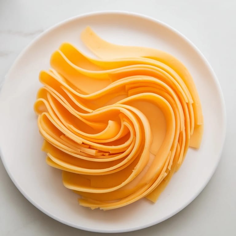 Beautifully plated The Copper Coil: a colorful spiral of sharp cheddar and sweet apricot slices.