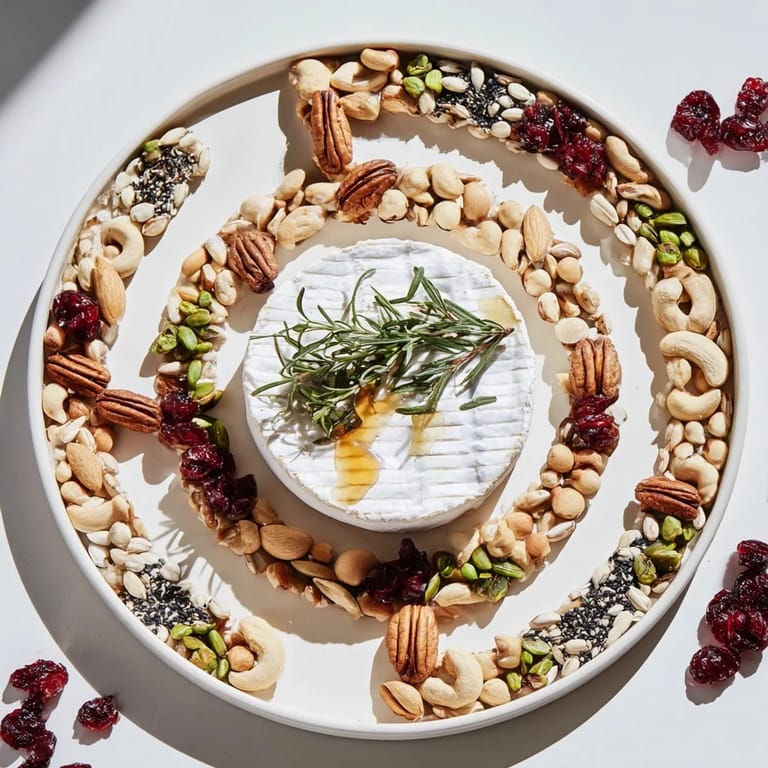 Explore your way to delicious cheese within this The Labyrinth grazing board of mixed nuts and seeds.