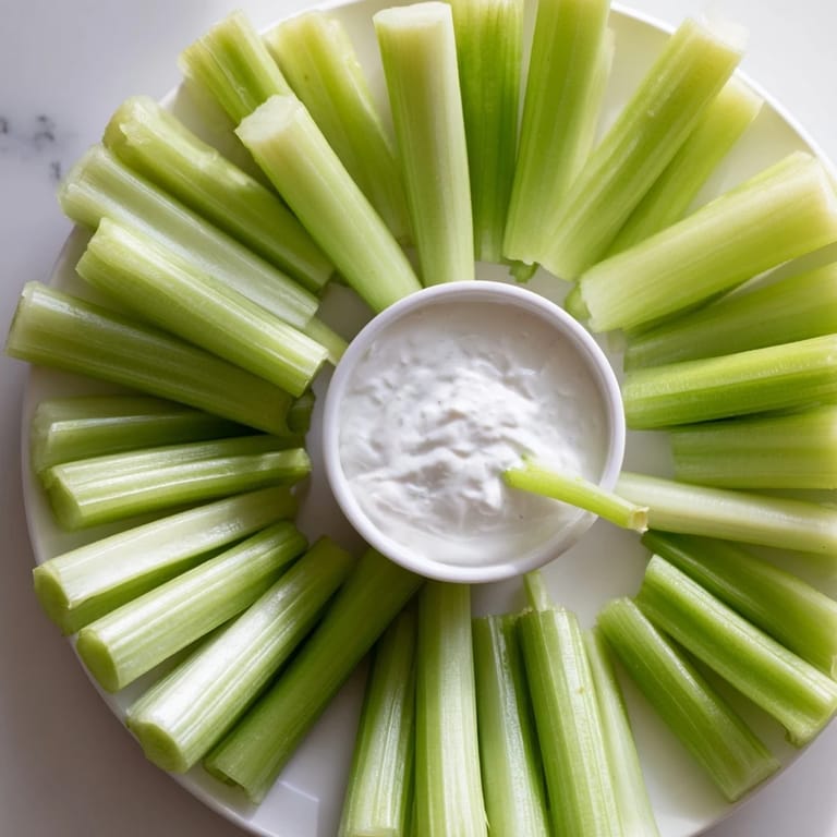A delicious view of The Rustic Wheel, with savory meat sticks and celery spokes circling dips.