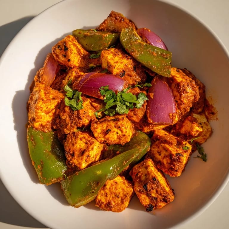 Delicious homemade Paneer Tikka Masala, offering warm flavors and a satisfying, creamy texture on display.
