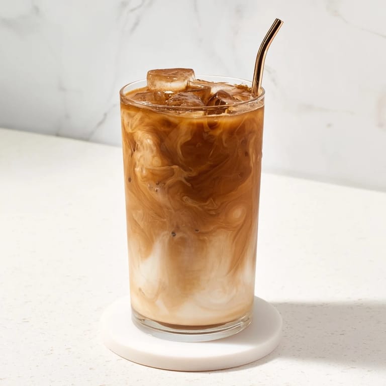 Iced Milo Latte hack topped with whipped cream and a sprinkle of Milo powder for an indulgent finish.