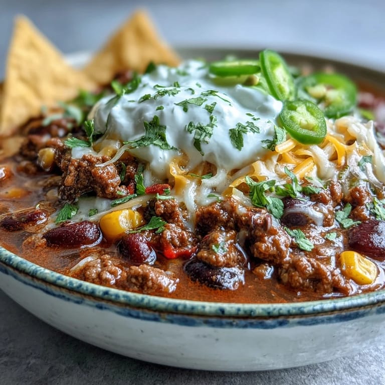 Hearty Taco Soup served in rustic bowls with fresh lime wedges and jalapeños on the side.