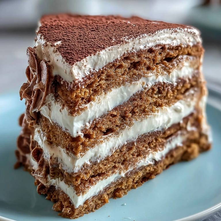 Silky hojicha whipped cream layers the tender sponge inside this Fluffy Hojicha Cake slice.