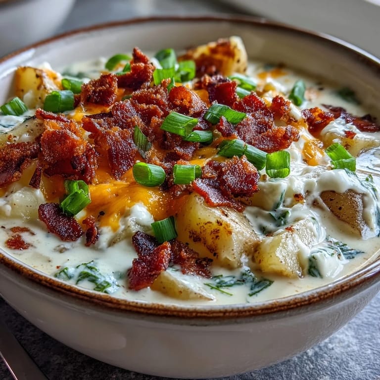 Comforting Irish-American potato soup with sautéed vegetables, Greek yogurt, and smoky paprika for a healthier St. Patrick's Day meal.