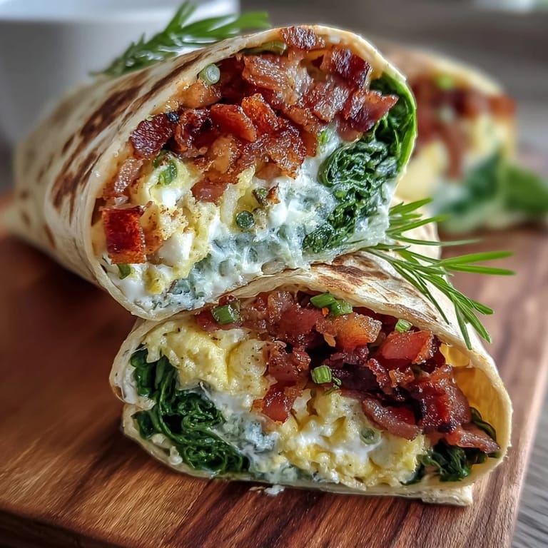 Colorful Green Eggs and Ham Breakfast Wraps with melted cheese and crisp spinach, ready to enjoy.