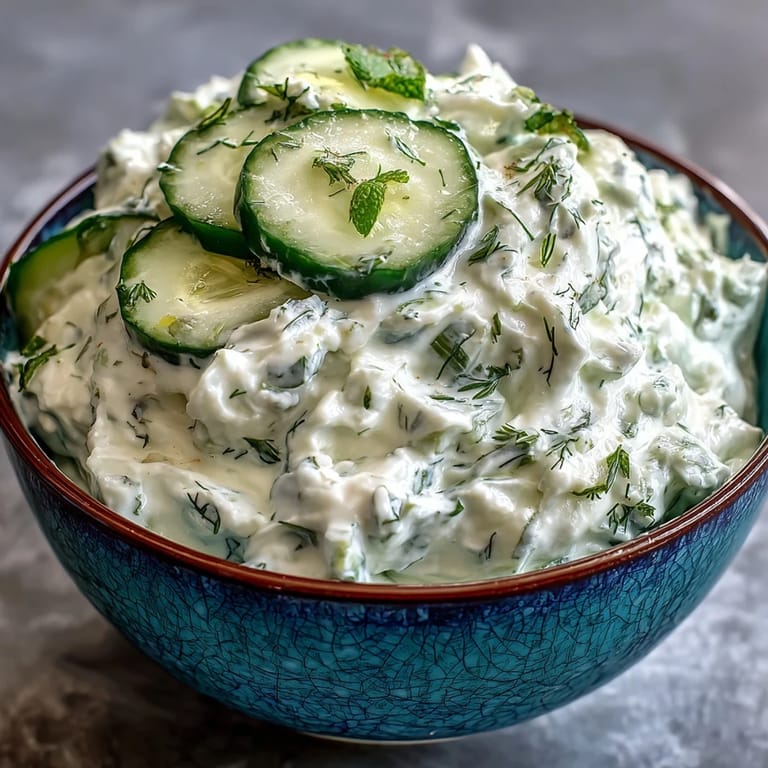 Tangy Greek Skyr Tzatziki, ideal as a refreshing appetizer or savory sauce.